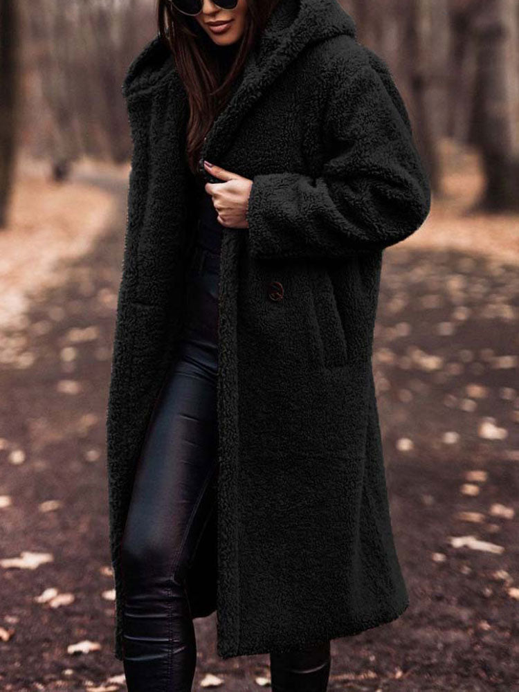 Aafke | Oversized Teddy Jas Dames – Pluche Imitatiebont, Longline Winterjas