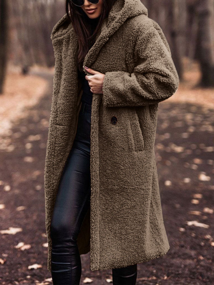Aafke | Oversized Teddy Jas Dames – Pluche Imitatiebont, Longline Winterjas