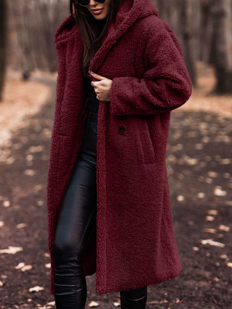 Aafke | Oversized Teddy Jas Dames – Pluche Imitatiebont, Longline Winterjas