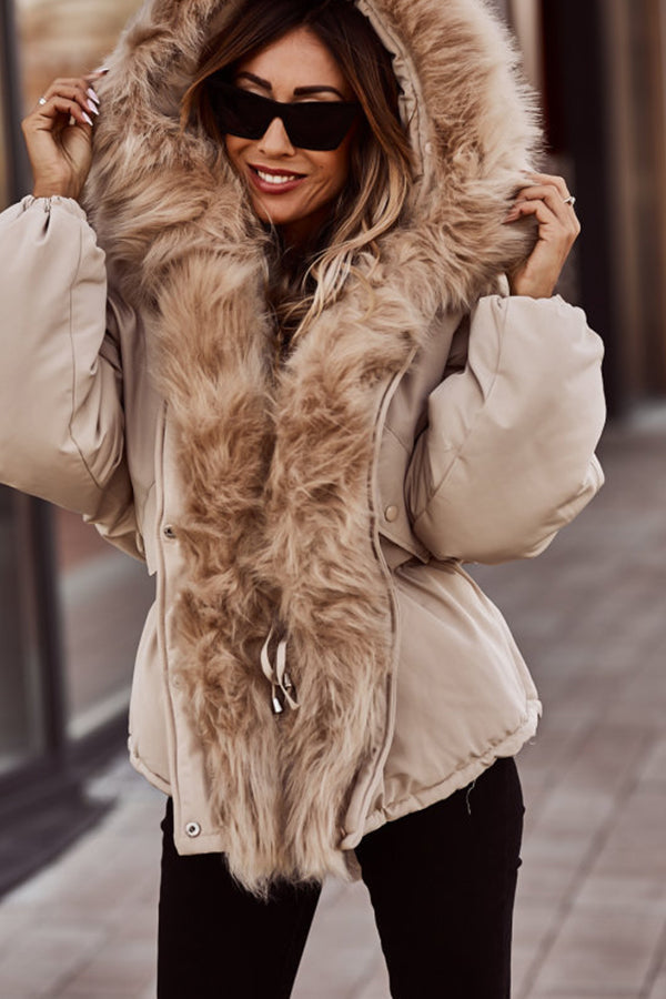 Elisia | Dames Winterjas met Capuchon – Lange Parka met Imitatiebont, Winddicht & Warm