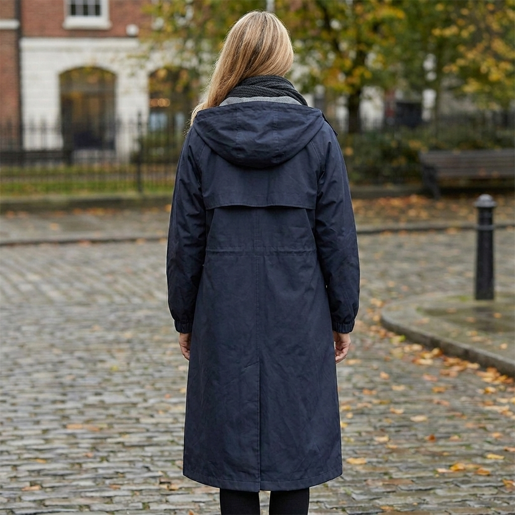 Adie | Regenjas met capuchon voor dames – Sluiting met knopen aan de voorkant