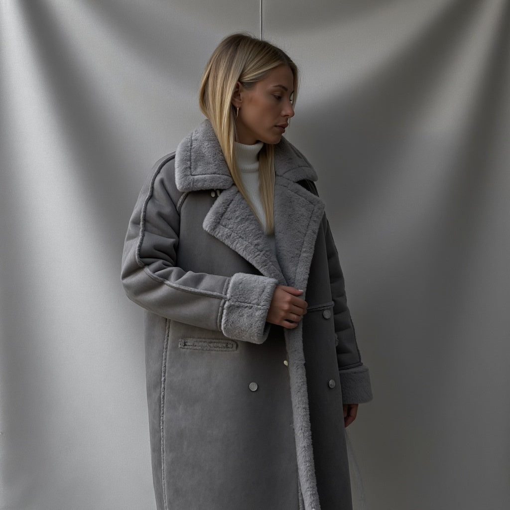 Bette | Suède Winterjas Dames met Fleecevoering – Warme Jas voor Koud Weer