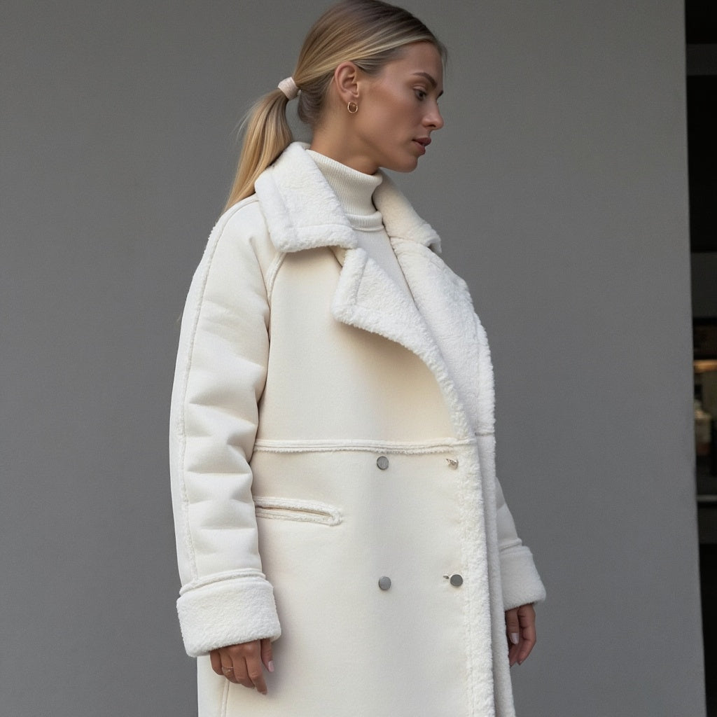Bette | Suède Winterjas Dames met Fleecevoering – Warme Jas voor Koud Weer