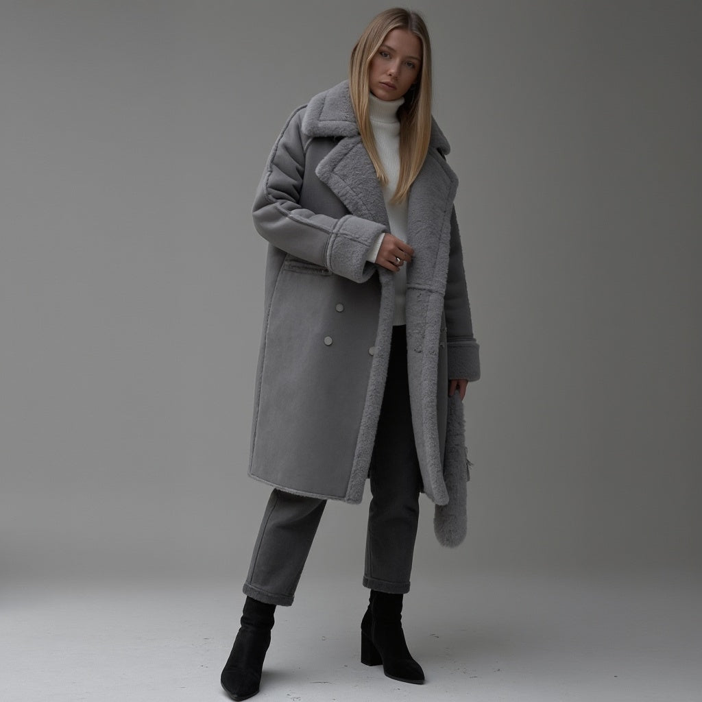 Bette | Suède Winterjas Dames met Fleecevoering – Warme Jas voor Koud Weer