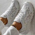 AirStep | Dames Ademende Mesh Sneakers – Ronde Neus, Vetersluiting, Lichtgewicht