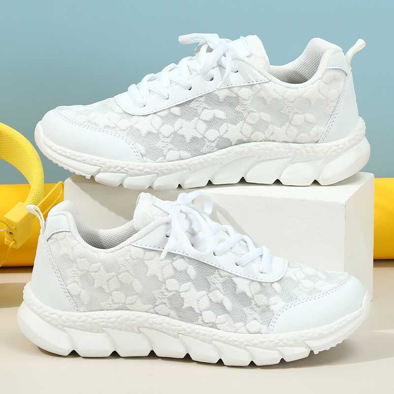 AirStep | Dames Ademende Mesh Sneakers – Ronde Neus, Vetersluiting, Lichtgewicht