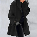 Avenelle | Oversized wollen trenchcoat voor dames, met brede revers, dubbelrijige knopen