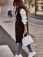 Isel | Gewatteerd damesvest met capuchon – Mouwloos wintervest