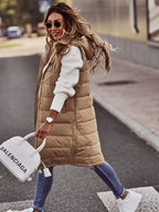 Isel | Gewatteerd damesvest met capuchon – Mouwloos wintervest