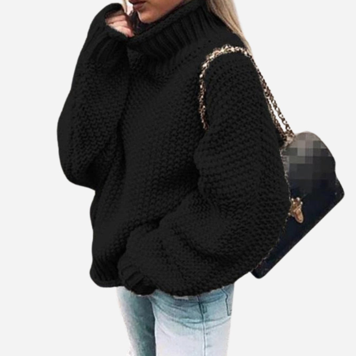Aenne | Oversized, grofgebreide coltrui voor dames – Gezellige pullover met hoge hals
